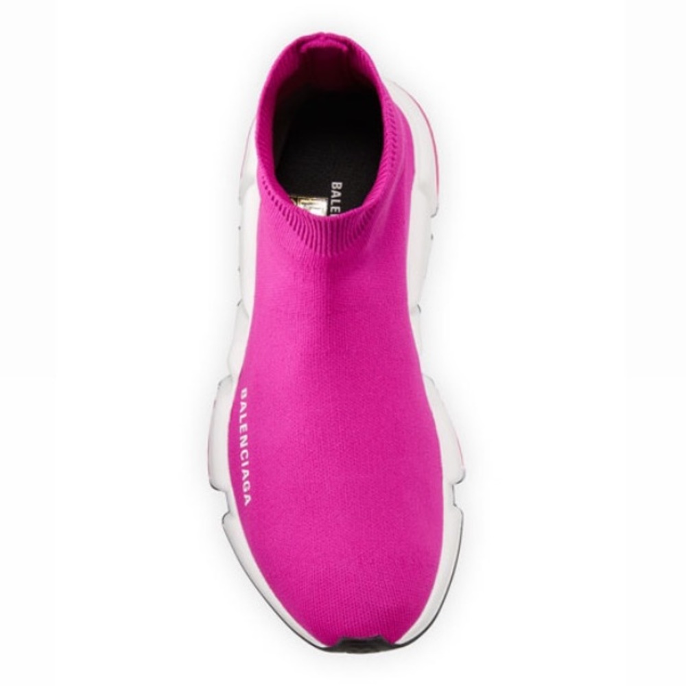 Balenciaga Fuchsia Speed Sock Knit Chunky Trainers Sneakers - Picture 3 of 10